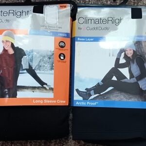 New ClimateRight by Cuddl Duds Long Sleeve Crew with Base Layer and Legging Set